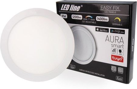Led Line Panel ® Easy Fix Aura Smart Okrągły 18W 60-185Mm 1200-1400Lm Biała Ciepła (2790)