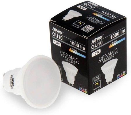 Led Line Żarówka ® Gu10 Smd 170-250V 10W 1000Lm 2700K Dim Biała Ciepła (2452)