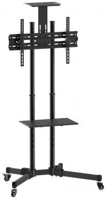 Techly ICA-TR16T stojak podłogowy do telewizora 177,8 cm (70") Przenośny stojak podłogowy z płaskim panelem Czarny