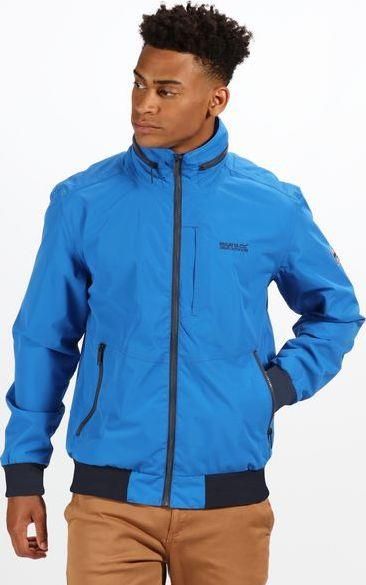 Męska kurtka przeciwdeszczowa bomberka Regatta RMW293 Maxfield niebieska  Ceny i opinie