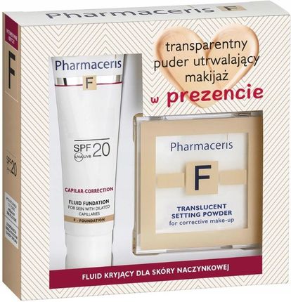 PHARMACERIS F Fluid kryjący 10 dla skóry naczynkowej 30ml + puder 6g
