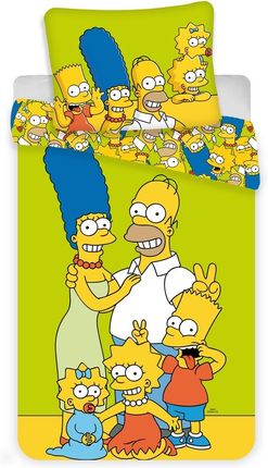 Jerry Fabrics Dziecięca Pościel Bawełniana Simpsons 140X200Cm 70X90Cm
