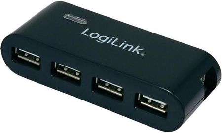 LogiLink 4-portowy z zasilaczem czarny