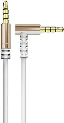 Dudao kątowy kabel przewód AUX mini jack 3.5mm 1m biały (L11 white) - Biały