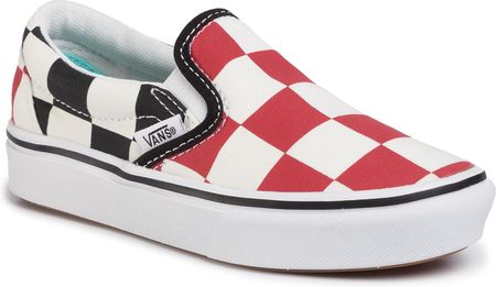 Vans Comfycush Vans Red And Black Slip Ons Vans Slip On Vans Era