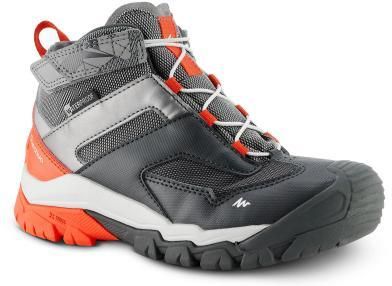 Quechua Buty Turystyczne Crossrock Mid Wtp Dla Dzieci Szary