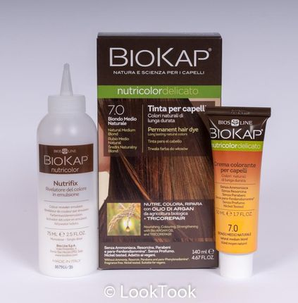 Biokap Nutricolor Delicato - Farba koloryzująca do włosów 7.0 Średni Naturalny Blond 140 ml