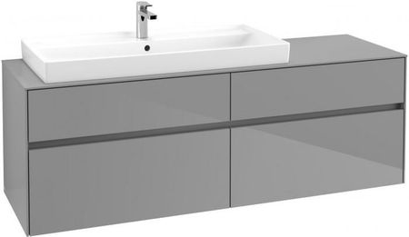 Villeroy&Boch Collaro szafka pod umywalkę wisząca z umywalką z lewej strony 160x54x50 cm Glossy Grey C02900FP