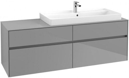 Villeroy&Boch Collaro szafka pod umywalkę wisząca z umywalką z prawej strony 160x54x50 cm Glossy Grey C03000FP