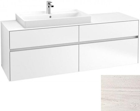 Villeroy&Boch Collaro szafka pod umywalkę wisząca do mniejszej umywalki z lewej strony 160x54x50 cm White Wood C02600E8