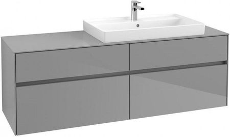 Villeroy&Boch Collaro szafka pod umywalkę wisząca do mniejszej umywalki z prawej strony 160x54x50 cm Glossy Grey C02700FP