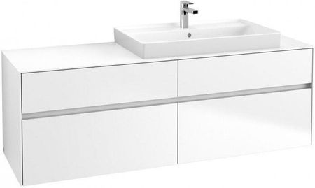 Villeroy&Boch Collaro szafka pod umywalkę wisząca do mniejszej umywalki z prawej strony 160x54x50 cm White Matt C02700MS