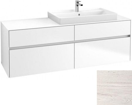 Villeroy&Boch Collaro szafka pod umywalkę wisząca do mniejszej umywalki z prawej strony 160x54x50 cm White Wood C02700E8