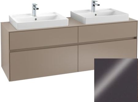 Villeroy&Boch Collaro szafka pod umywalkę wisząca do dwóch umywalek 160x54x50 cm Glossy Grey C02400FP