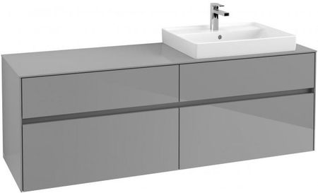 Villeroy&Boch Collaro szafka pod umywalkę wisząca do umywalki 60 cm z prawej strony 160x54x50 cm Glossy Grey C02300FP