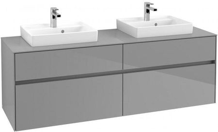 Villeroy&Boch Collaro szafka pod umywalkę wisząca do dwóch umywalek 50 cm 160x54x50 cm Glossy Grey C02100FP