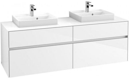 Villeroy&Boch Collaro szafka pod umywalkę wisząca do dwóch umywalek 50 cm 160x54x50 cm Glossy White C02100DH