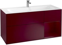 Villeroy&Boch Finion szafka pod umywalkę 120cm z otwartą półką Peony Matt Lacquer bordowy F070HBHB