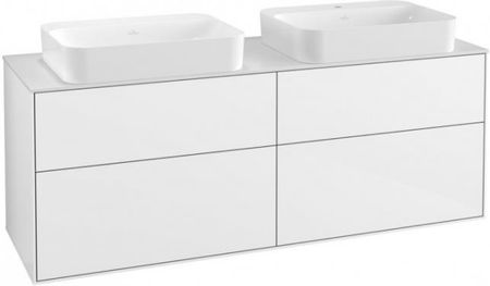 Villeroy&Boch Finion szafka pod umywalkę z 4 szufladami i oświetleniem LED 160 cm Glossy White Lacquer biały G72100GF