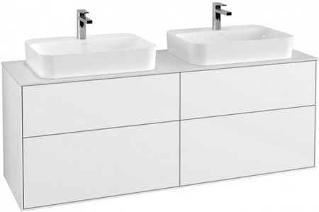 Villeroy&Boch Finion szafka pod umywalkę 160 cm z 4 szufladami i oświetleniem LED Glossy White Lacquer biały G43100GF