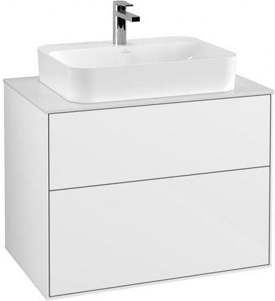 Villeroy&Boch Finion szafka pod umywalkę 80 cm z 2 szufladami z oświetleniem LED Glossy White Lacquer biały G34100GF