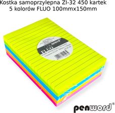 Zdjęcie PENWORD KARTECZKI SAMOPRZYLEPNE FLUO 100X150MM - Wągrowiec