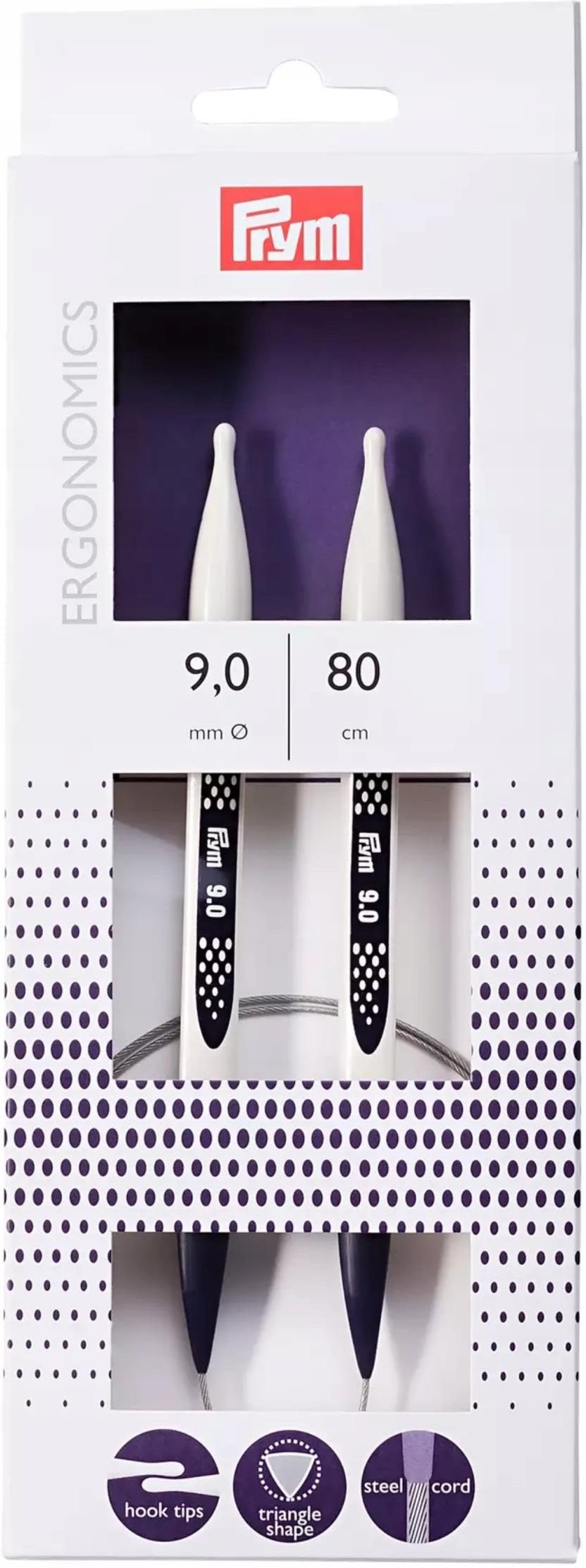 Prym - Prym Ergonomics (80 cm, 9,00 mm) cirkelvormige naald - 1 Stuk