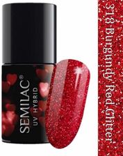 Zdjęcie Semilac 318 VALENTINE Burgundy Red Glitter 7ml - Niemcza