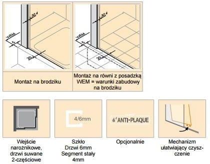 Huppe Classics 2 Easyentry Black Edition 90X90 Czarny Przeźroczyste Antiplaque C25002123322 - zdjęcie 4