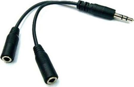 Adapter AV Audio Rozgałęziacz, Jack (3,5mm) M-Jack (3,5mm) 2x F, 0.2, stereo, czarna, z przewodem