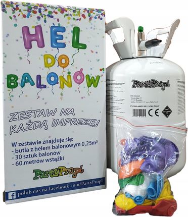 Hel do balonów butla z helem balonami i wstążkami