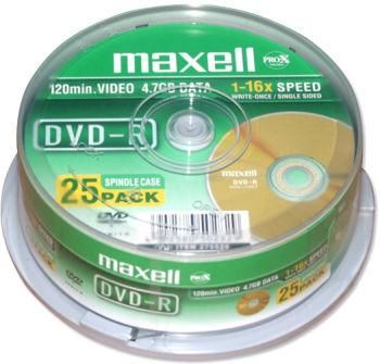 MAXELL DVD-R 4.7GB x16 cake 25 szt