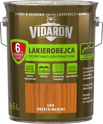 Vidaron Lakierobejca Ochronno-Dekoracyjna Do Drewna L04 Orzech Włoski 4,5L