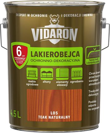 Vidaron Lakierobejca Ochronno Dekoracyjna L05 Teak Naturalny 4,5L