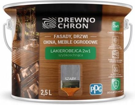 Drewnochron Lakierobejca 2W1 Szary 2,5L