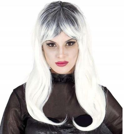Peruka Biała Kobieta Zombie Siwa Długie Włosy