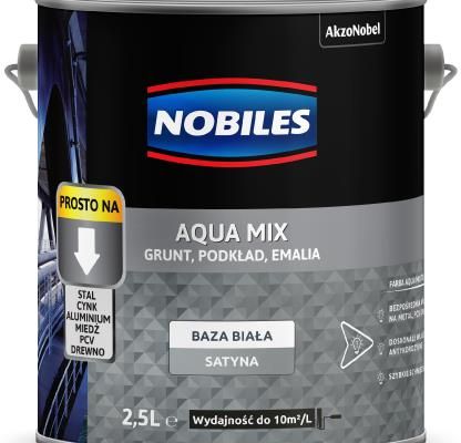 Nobiles Wodna Gruntoemalia 3W1 Aqua Mix Baza Biała 2,5L