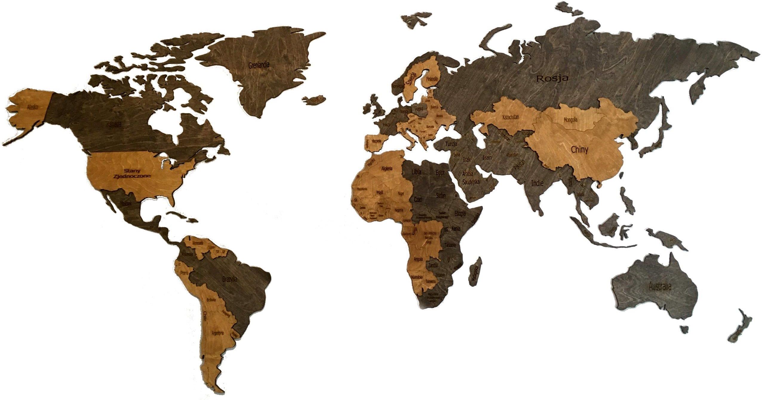 mapa swiata z drewna Mapa Swiata Na Sciane 16mm Drewno 125x62cm Drewno Opinie I Atrakcyjne Ceny Na Ceneo Pl mapa swiata z drewna