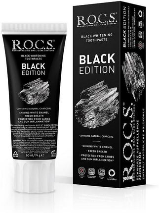 ROCS pasta do zębów Black Edition wybielająca z aktywnym węglem 60ml