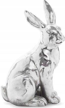 Figurka królik wielkanocny srebrny gładki 35cm