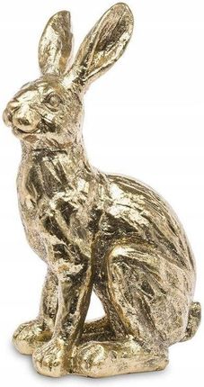 Figurka zając wielkanocny złoty średni 28cm