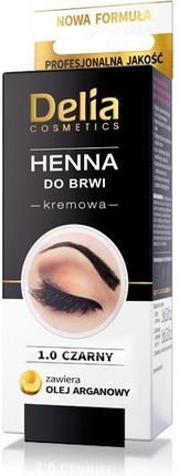 Delia Cosmetics Henna do brwi kremowa nr 1.0 Czarna 1op.