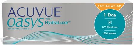 Soczewki Toryczne jednodniowe Acuvue Oasys na Astygmatyzm 30 szt. BC 8.5 DIA 14.3 D -2.75 CYL -2.25 AX 10