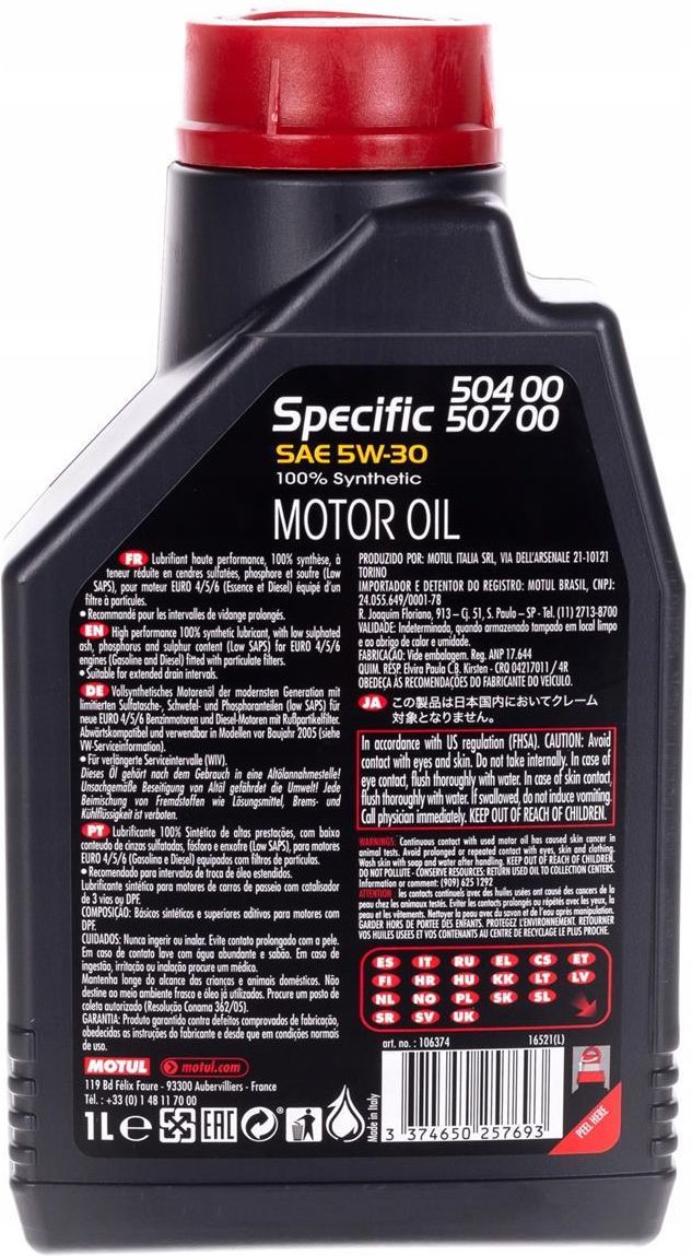 Motul Specific 504.00-507.00 5W30 1l - opinie i ceny na Ceneo.pl