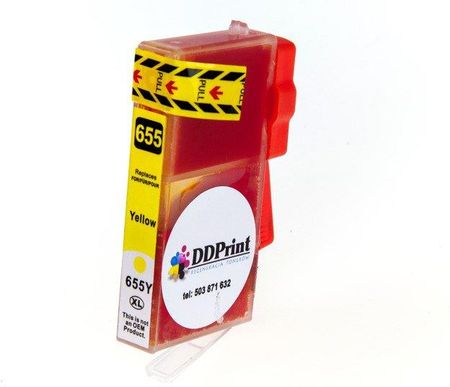 DD-PRINT ZGODNY Z HP 655XL TUSZ YELLOW ŻÓŁTY DO HP DESKJET INK ADVANTAGE 3525 4615 4625 5525 6525 / NOWY ZAMIENNIK