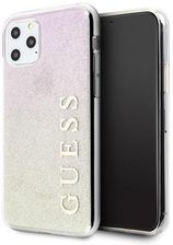 Guess iPhone 11 Pro Max różowo-złoty/gold pink hard case Gradient Glitter (GUHCN65PCUGLGPI)