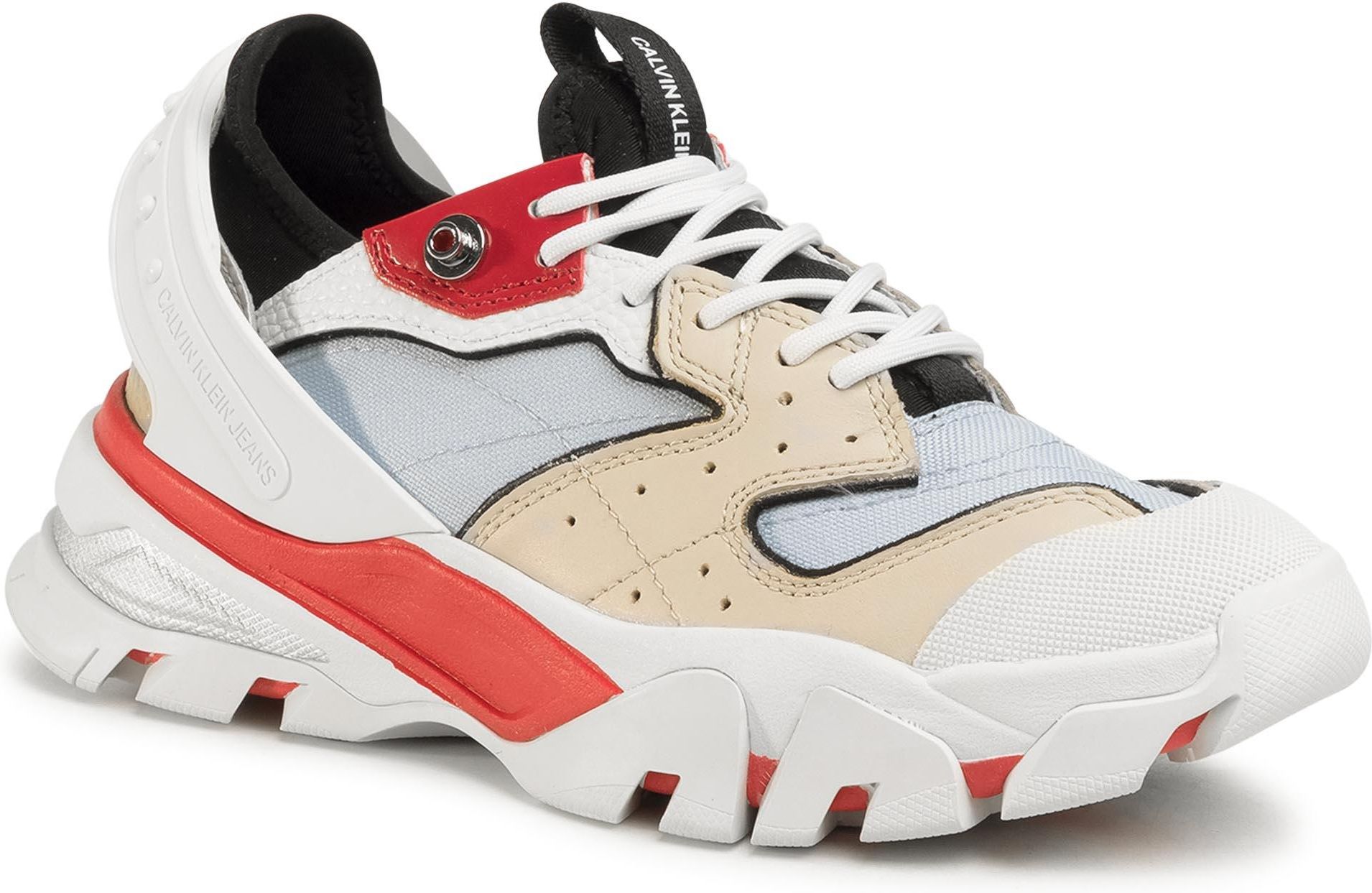 Sneakersy CALVIN KLEIN JEANS - Clarice B4R0883 Stone/Racing Red/Cha - Ceny i opinie - Ceneo.pl