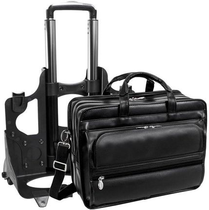Skórzana torba podróżna na laptopa 17" z odpinanym wózkiem Mcklein Franklin