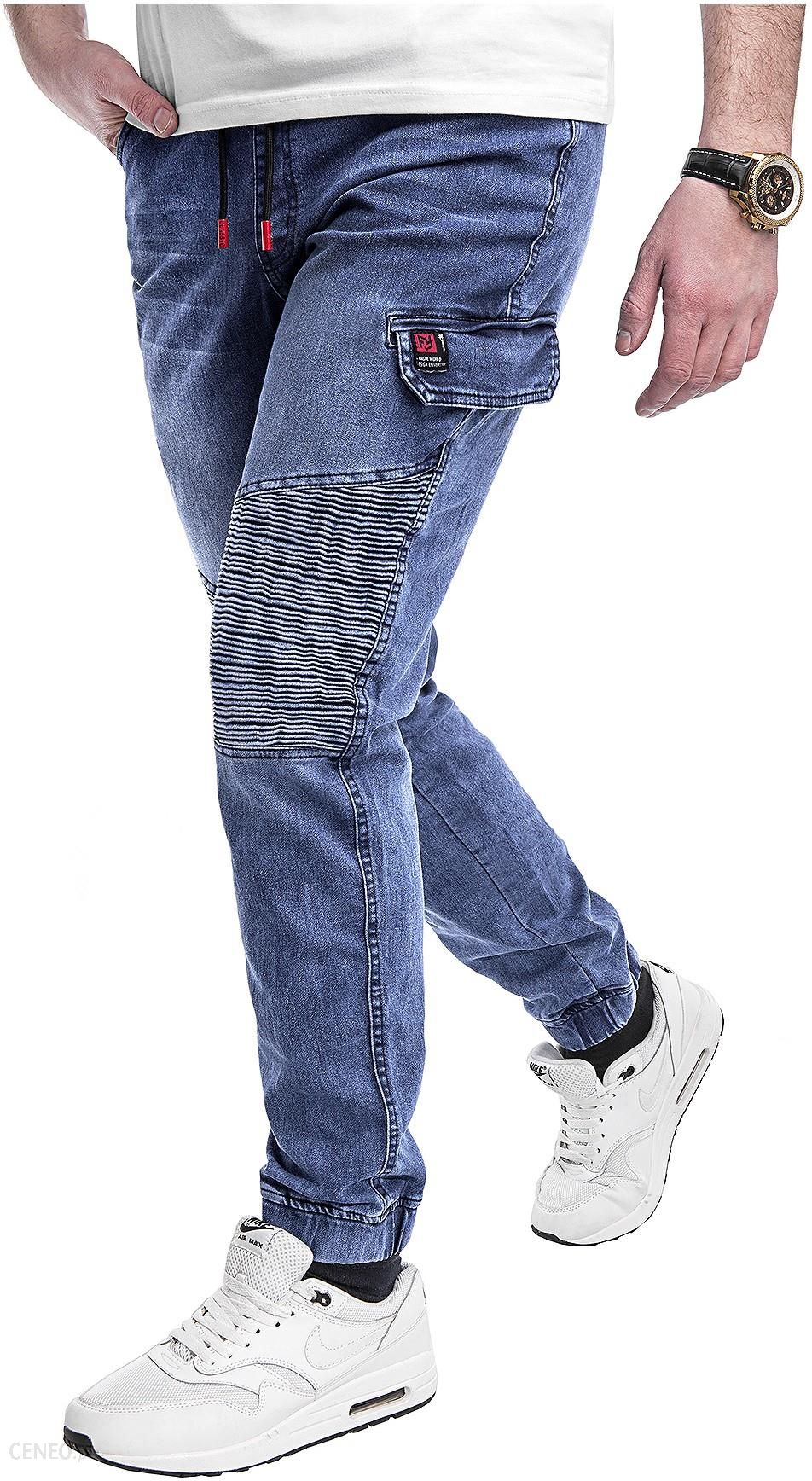  Spodnie jeansowe męskie joggery HY356 - niebieskie