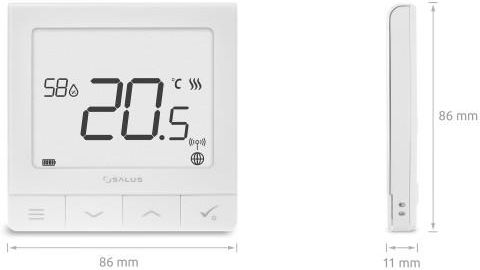 Salus Controls Regulator Temperatury Z Czujnikiem Wilgotności Akumulatorowy Sq610Rf